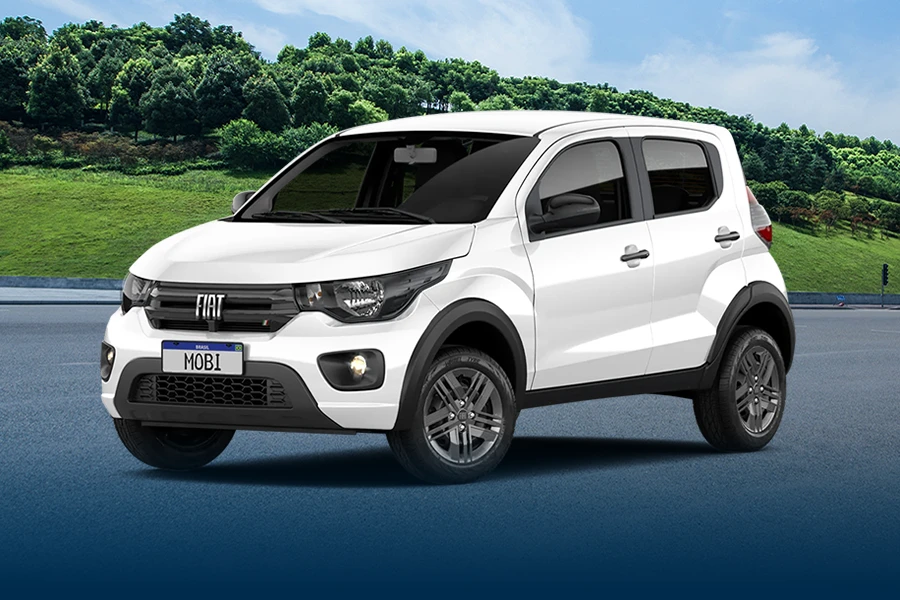 Modelos de carros brancos da frota da UP Locadora de Veículos, incluindo hatch, sedan e picape, disponíveis para diferentes necessidades de mobilidade.