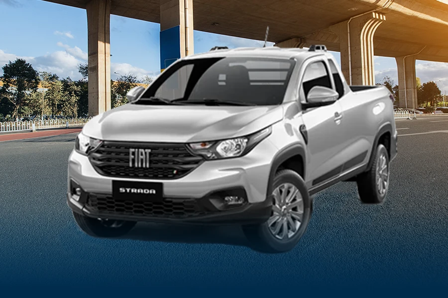 Modelos de carros brancos da frota da UP Locadora de Veículos, incluindo hatch, sedan e picape, disponíveis para diferentes necessidades de mobilidade.